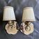 Pair of mirror and brass wall lights from the 50s and 60s