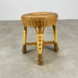 Rattan stool 60s wicker