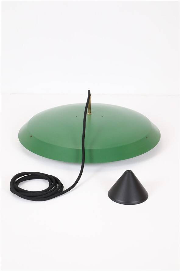 Rare big Lyfa Space Age pendant lamp / Mid-century Danish modern design / 1960s / 1970s / green