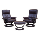 Paire de fauteuils et ottoman scandinaves en cuir, Ekornes, Norvège, 1970s