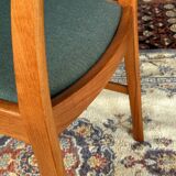 Set of 4 vintage Danish wood and wool chairs by Sax, Denmark 1960s