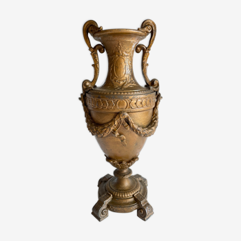 Vase cassolette regulated patina bronze vintage