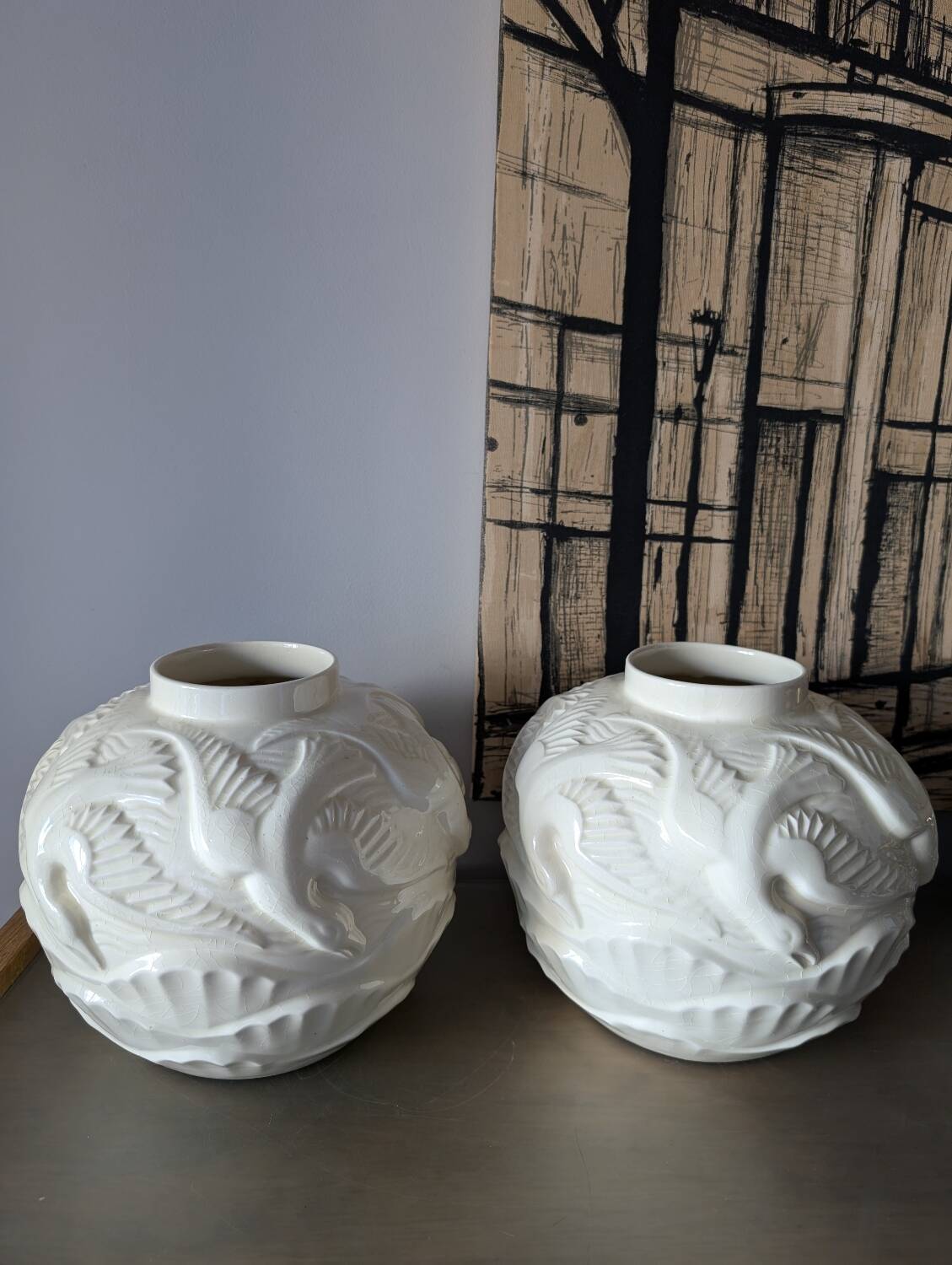 Art Deco Seagull Ball Vase