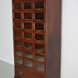 English Haberdashery Shop Cabinet with Glass Fronted Drawers, Circa 1930s
