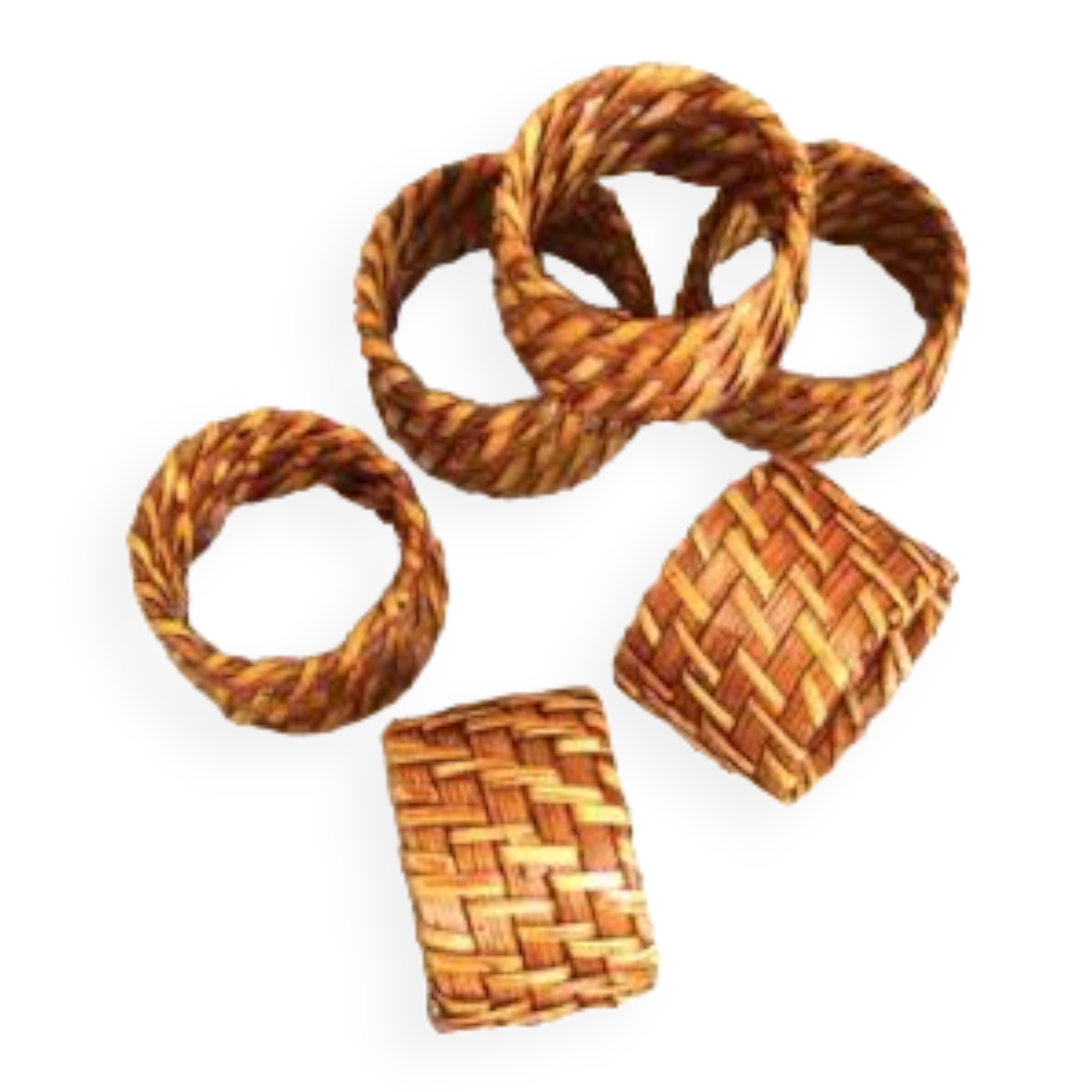6 rattan towel rings