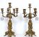 Pair of chiselled and gilded bronze candelabra from the 19th century.