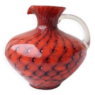 Red glass pitcher