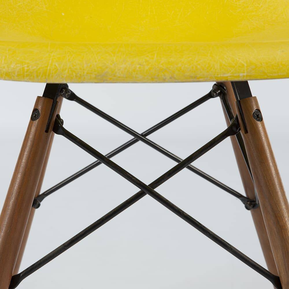 Yellow Pair (2) Herman Miller Original Eames DSW Side Shell Chairs