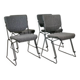 Chaises empilables style Mid-Century par Albert Stoll pour Giroflex, lot de 4, années 1980