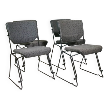 Chaises empilables style Mid-Century par Albert Stoll pour Giroflex, lot de 4, années 1980