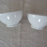 2 Large white porcelain bowls of the Limousin