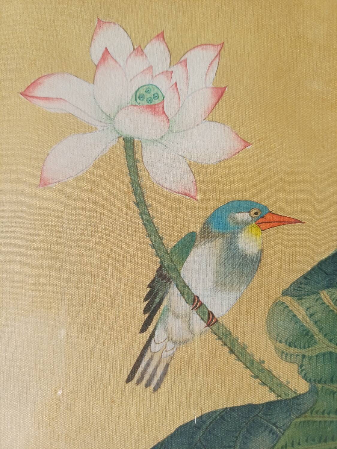 Deux peintures chinoises vintage sur soie