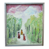 Grethe Hultgren, Swedish Expressionist Composition, Oil on Canvas, 1978, Framed