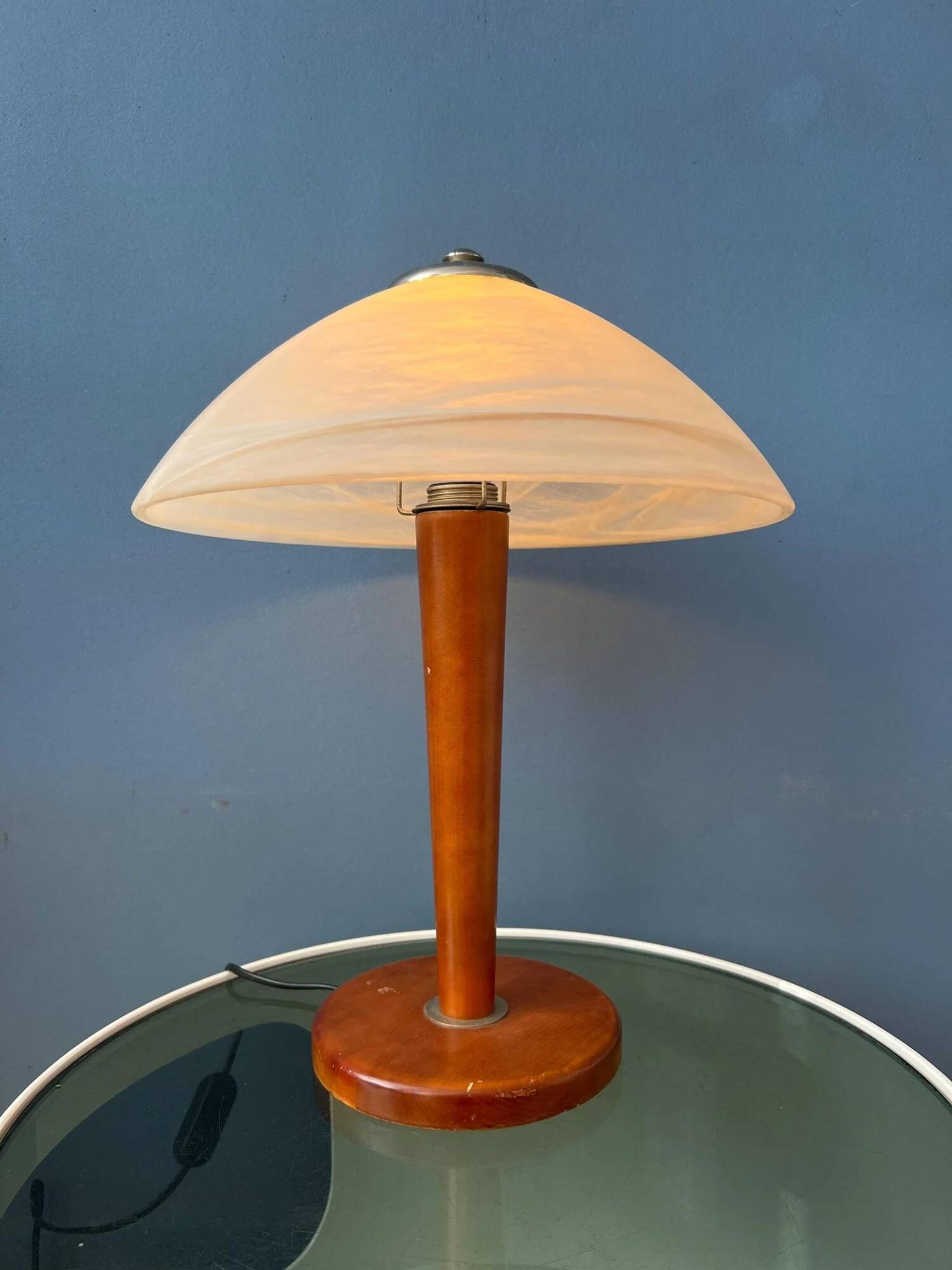Lampe de table champignon postmoderne - lampe de table en verre art nouveau