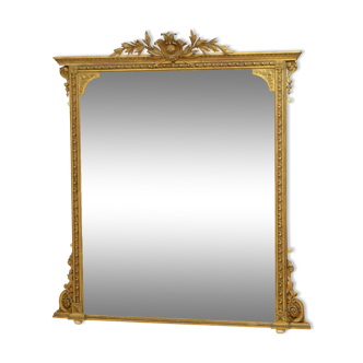 English giltwood overmantle mirror h161cm