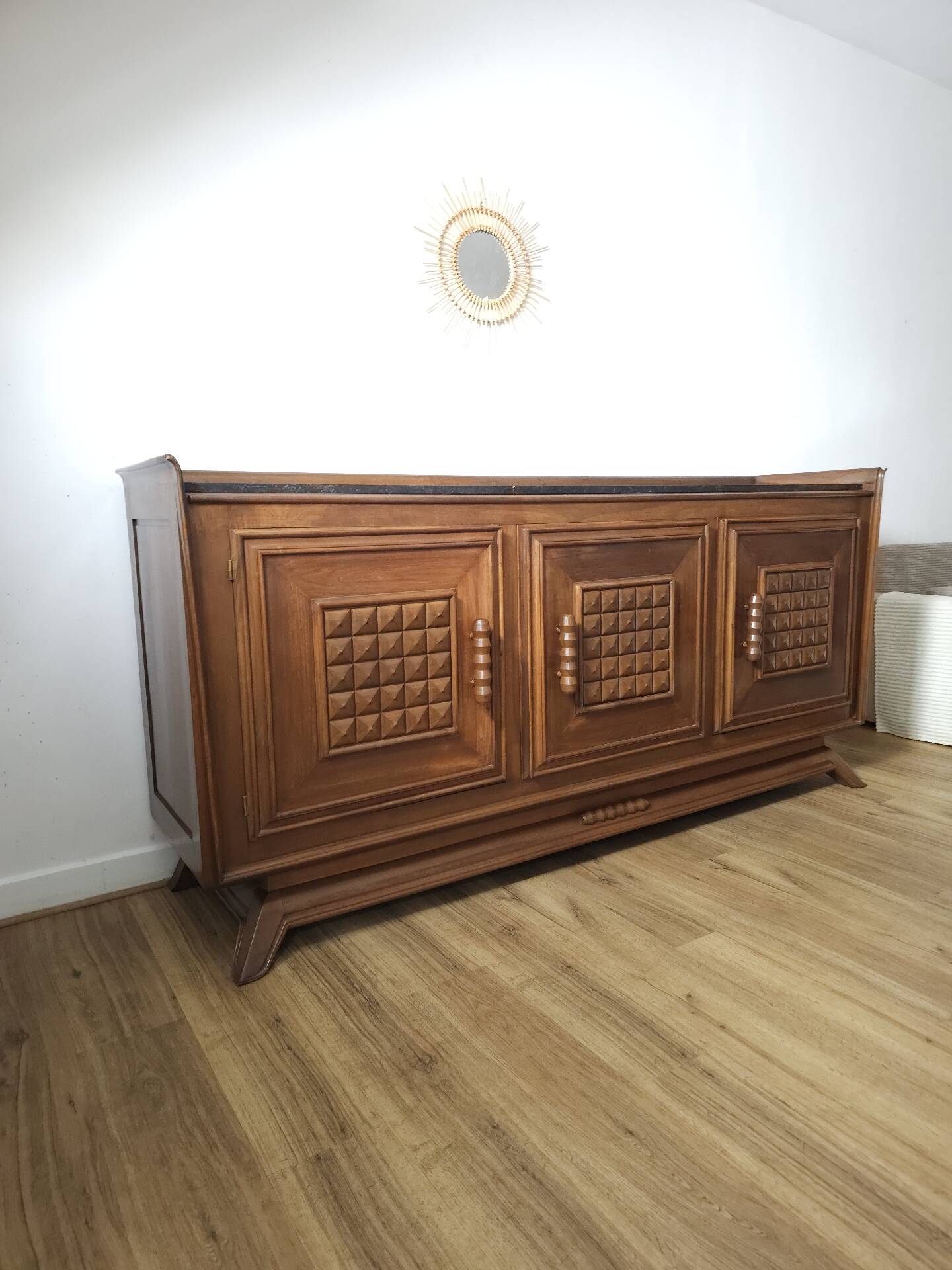 Rare French buffet "Pointe de Diamant" – Antique cabinetmaking work