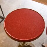 Table bistro bar round Formica red