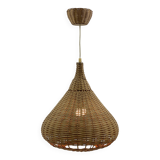 Vintage wicker pendant light from the 1960s.