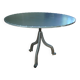 Table d’artiste créateur indépendant, ronde, en acier, style industriel, état neuf