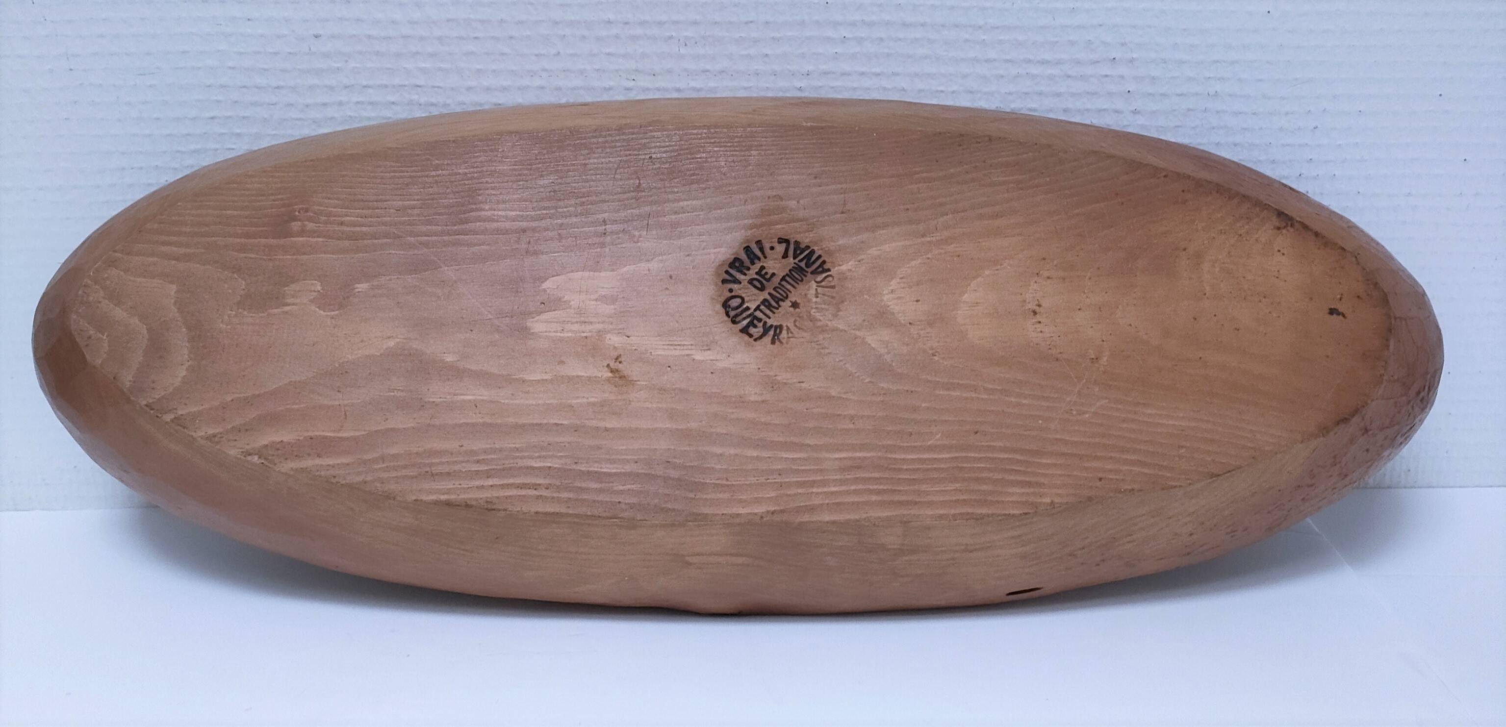 Long carved monoxyl wood cut stamped L. 54 cm