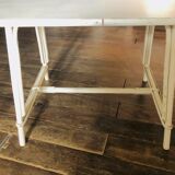 Table basse rotin blanc vintage 50