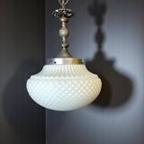 Lustre en verre opalin blanc