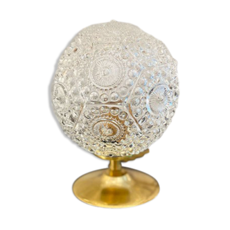 Lampe globe “rosaces” en verre