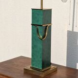 Vintage Jean Roche lamp base, 1980, brass & green