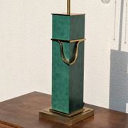 Pied de lampe vintage Jean Roche, 1980, laiton & vert