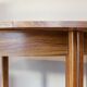 able to eat vintage round in formica imitation teak, with hidden extension, Scandinavian style