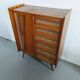 Commode vintage en bois et osier