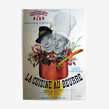 Original movie poster "La cuisine au beurre, Fernandel & Bourvil"