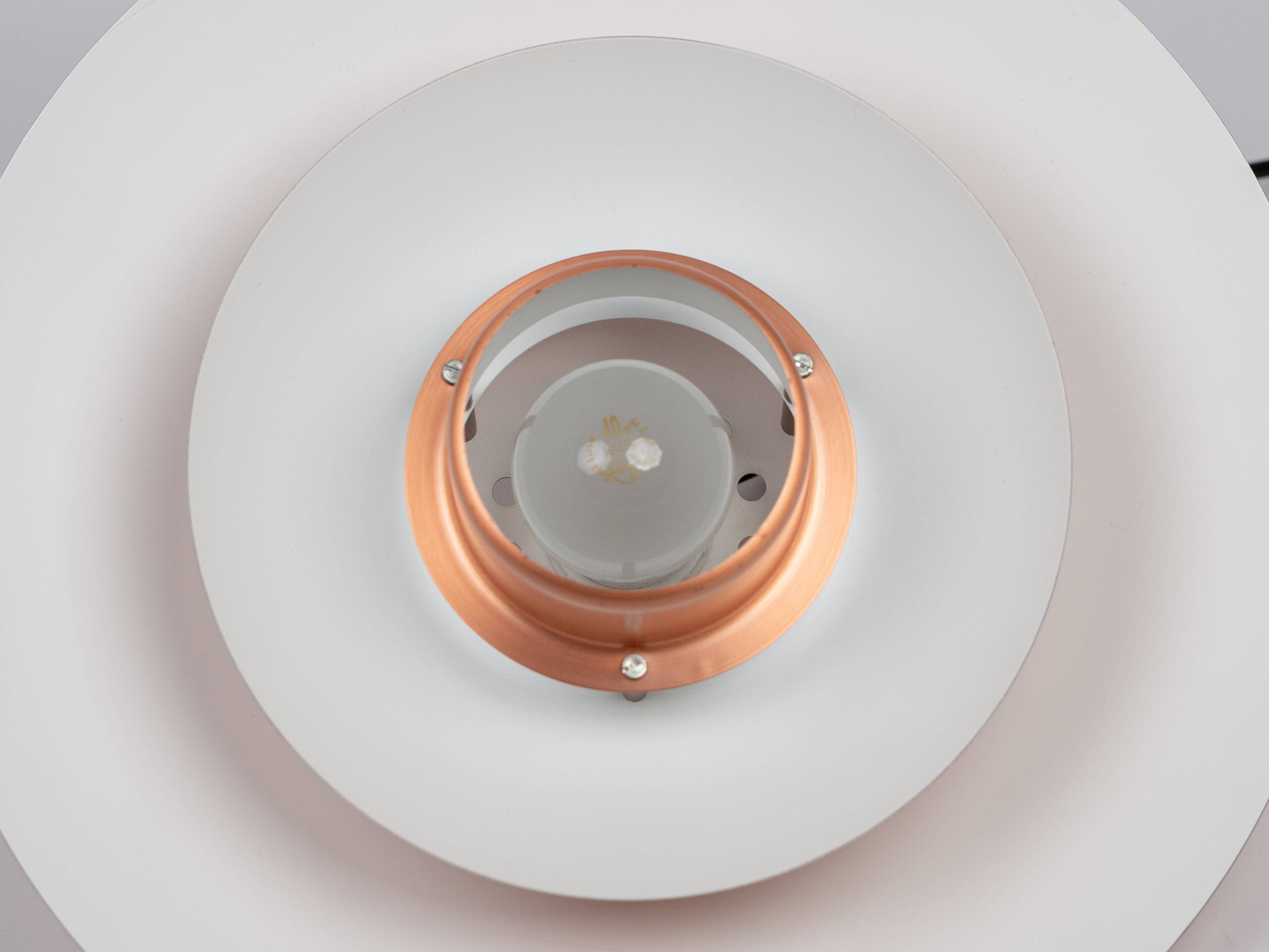 Vintage Copper Pendant Lamp by Form-Light, Danish Mid-Century Modern Lighti