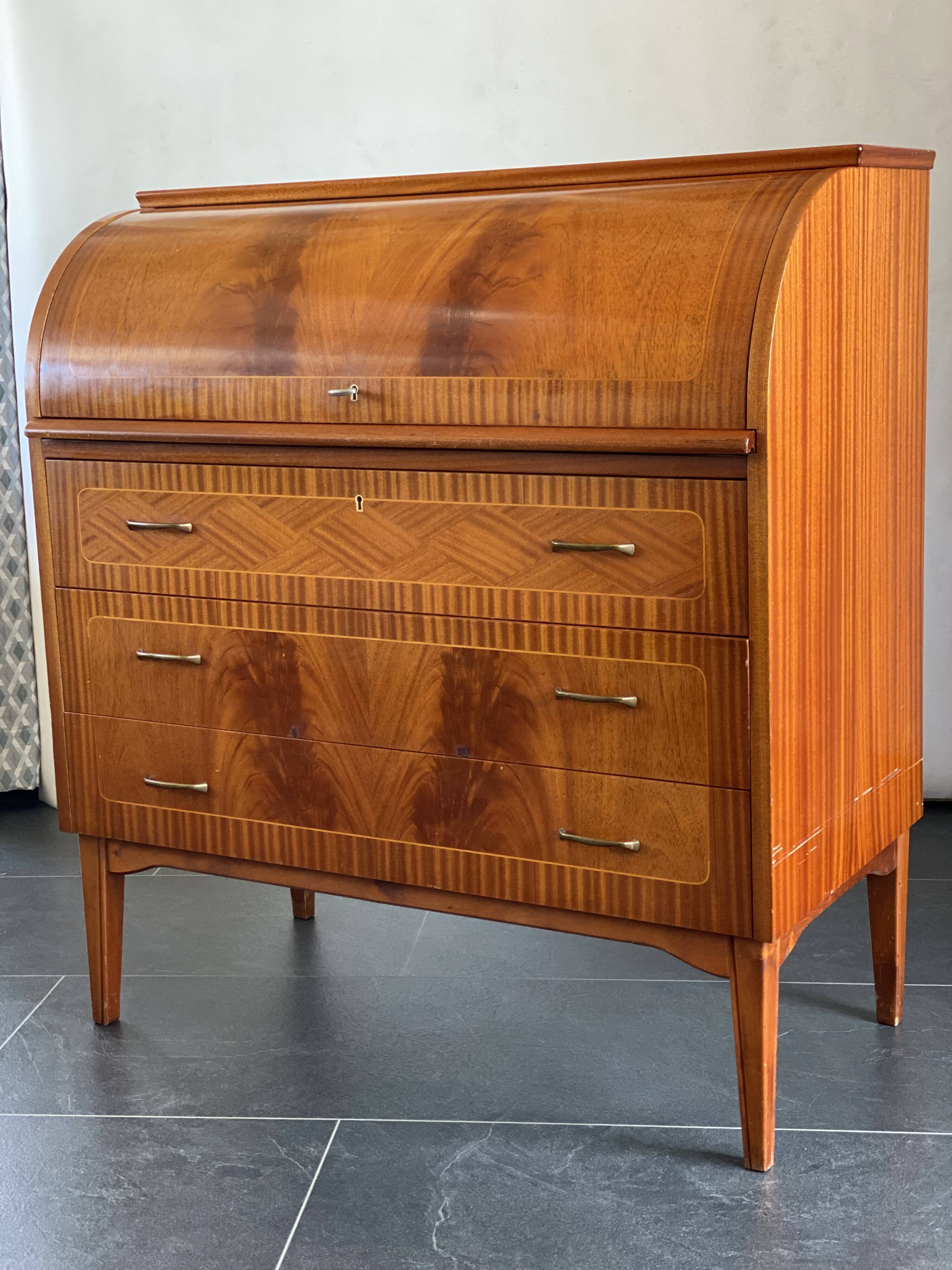Teak roll top desk by Egan Ostergaard for Broderna gustafssons