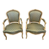Pair of Louis XV style cabriolet armchairs