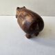 Zoomorphic wooden hippopotamus statuette sculpture