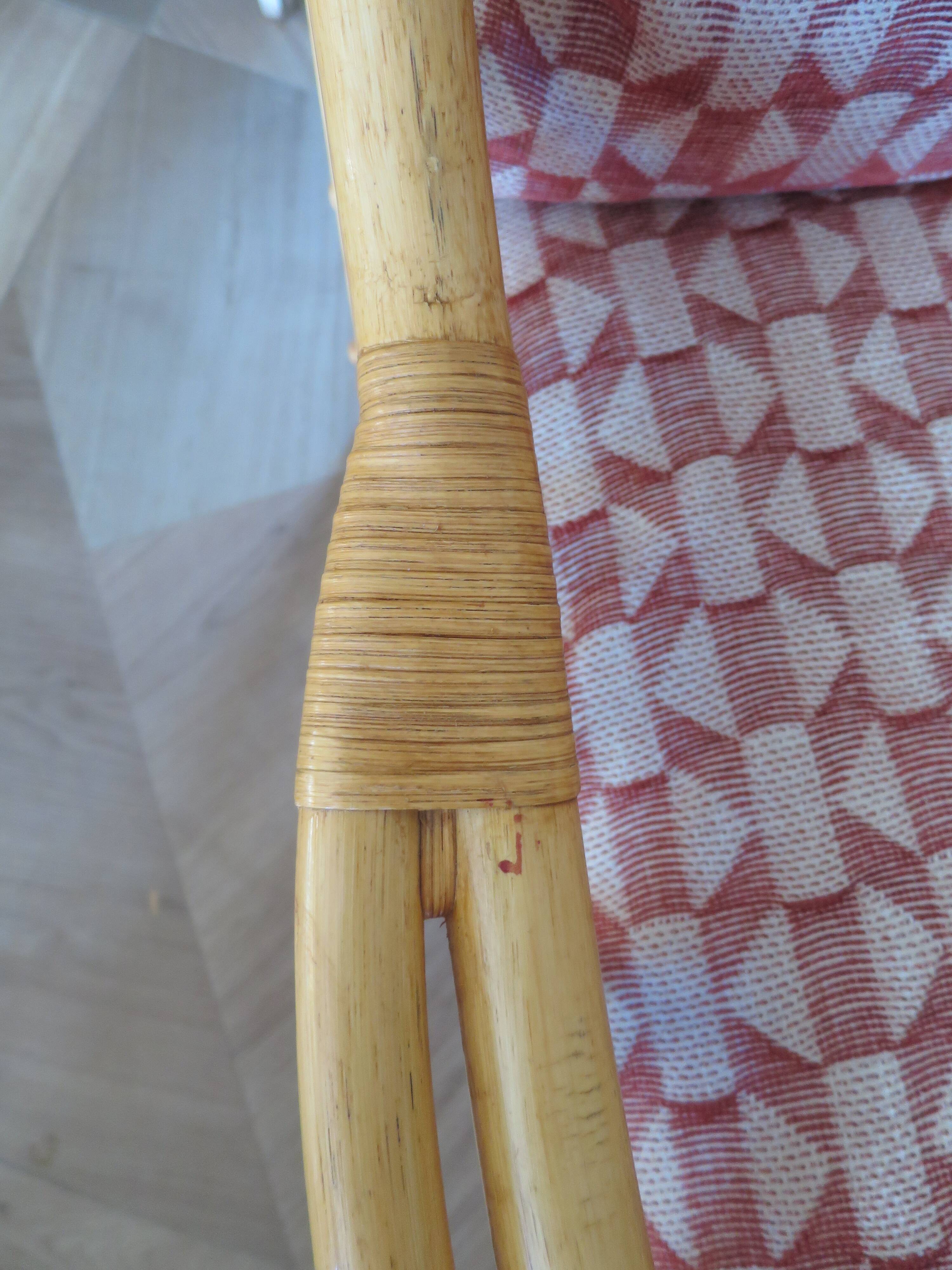 Vintage - Set of 2 woven rattan, bamboo and wood armchairs - Natural colour - 1980s