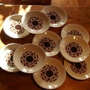 Lot of 10 vintage flat plates from the GIEN factory