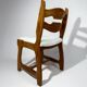 Set of 6 Belgian brutalist oak dining chairs, 1970s.