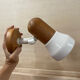 Pair of wall lights in pine and white metal 1980