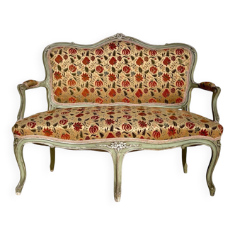 Small Louis XV Style Lacquered Sofa / Bench
