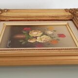 Oil painting - bouquet of multicolored roses