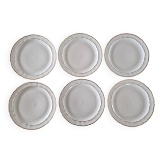 Bernardaud à Limoges - Série de 6 assiettes plates - Modèle Louis XV