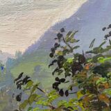 Old painting "Valley in Saint Savin" Hautes Pyrénées 1919 HSP