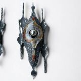 Tom Ahlstrom & Hans Ehrich - Pair Of Brutalist Sconces 1960s Metal And Glass