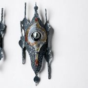 Tom Ahlstrom & Hans Ehrich - Pair Of Brutalist Sconces 1960s Metal And Glass
