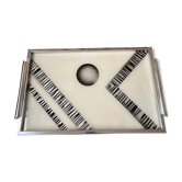 Art deco tray abstract décor fixed under glass