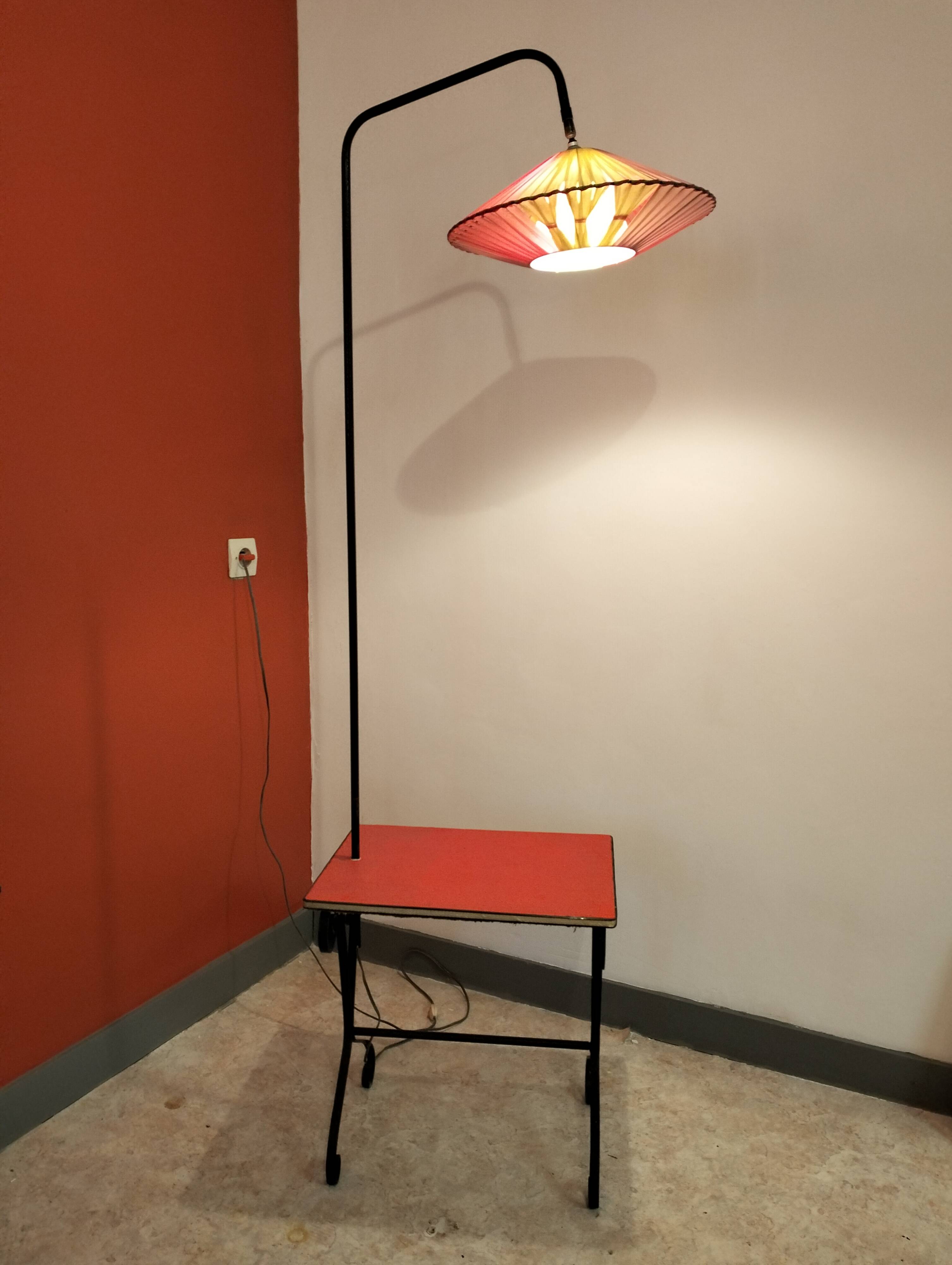 Vintage floor lamp from the 1960s for bedroom or living room.