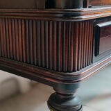 Solid cherry and lacquered mahogany veneer bookcase from the late 1950s