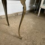 Coffee table marble base vintage brass 1950